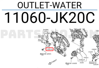 Nissan 11060JK20C OUTLET-WATER