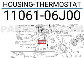 Nissan 1106106J00 HOUSING-THERMOSTAT