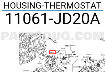 Nissan 11061JD20A HOUSING-THERMOSTAT