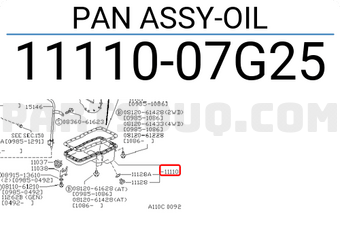 Nissan 1111007G25 PAN ASSY-OIL