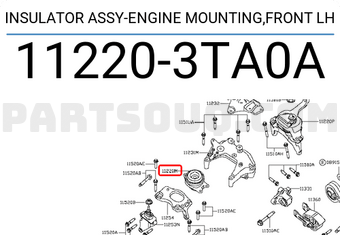 Nissan 112203TA0A INSULATOR ASSY-ENGINE MOUNTING,FRONT LH