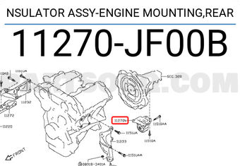 Nissan 11270JF00B NSULATOR ASSY-ENGINE MOUNTING,REAR