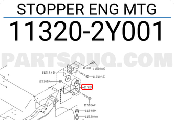 Nissan 113202Y001 STOPPER ENG MTG