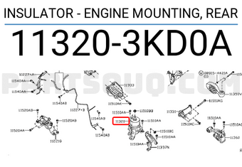 Nissan 113203KD0A INSULATOR - ENGINE MOUNTING, REAR