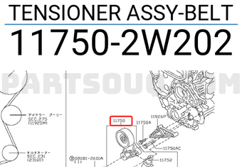 Nissan 117502W202 TENSIONER ASSY-BELT