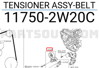 Nissan 117502W20C TENSIONER ASSY-BELT