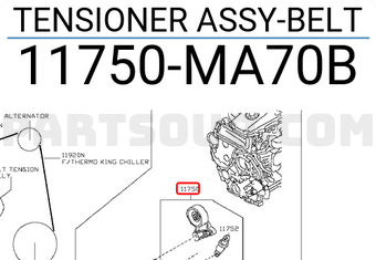 Nissan 11750MA70B TENSIONER ASSY-BELT