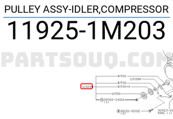 Nissan 119251M203 PULLEY ASSY-IDLER,COMPRESSOR