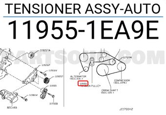 Nissan 119551EA9E TENSIONER ASSY-AUTO