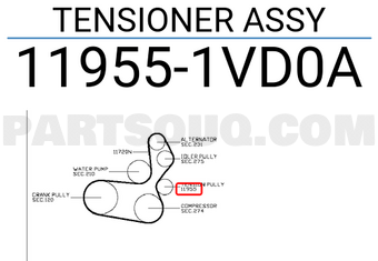 Nissan 119551VD0A TENSIONER ASSY