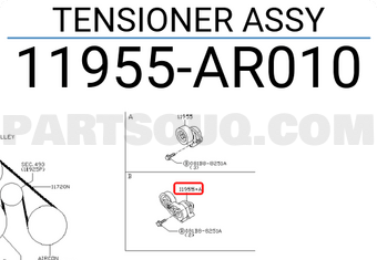 Nissan 11955AR010 TENSIONER ASSY