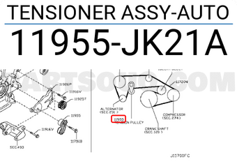 Nissan 11955JK21A TENSIONER ASSY-AUTO