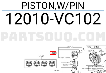 Nissan 12010VC102 PISTON,W/PIN