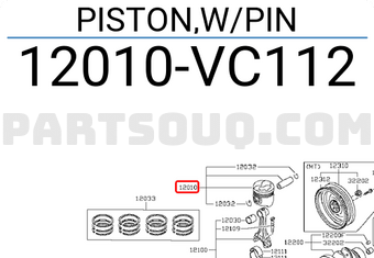 Nissan 12010VC112 PISTON,W/PIN