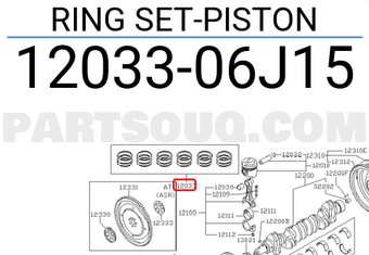 Nissan 1203306J15 RING SET-PISTON