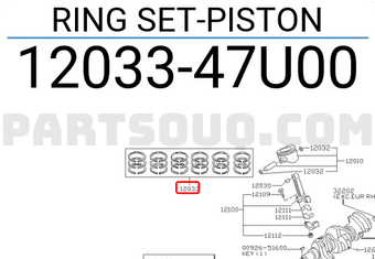 Nissan 1203347U00 RING SET-PISTON