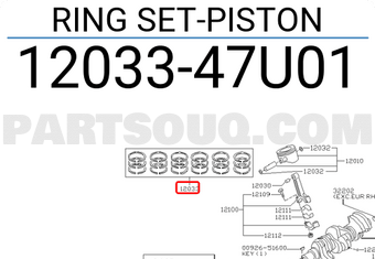 Nissan 1203347U01 RING SET-PISTON