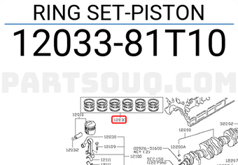 Nissan 1203381T10 RING SET-PISTON