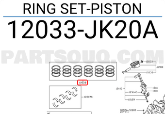 Nissan 12033JK20A RING SET-PISTON