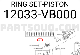 Nissan 12033VB000 RING SET-PISTON