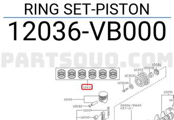 Nissan 12036VB000 RING SET-PISTON