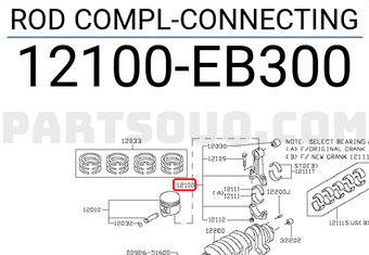 Nissan 12100EB300 ROD COMPL-CONNECTING