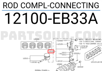 Nissan 12100EB33A ROD COMPL-CONNECTING