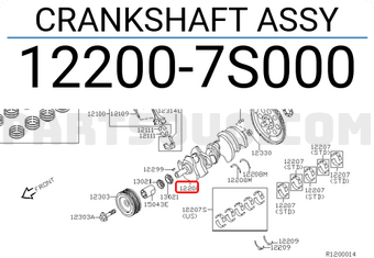 Nissan 122007S000 CRANKSHAFT ASSY
