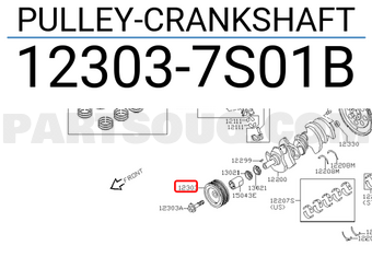 Nissan 123037S01B PULLEY-CRANKSHAFT
