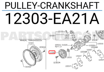 Nissan 12303EA21A PULLEY-CRANKSHAFT