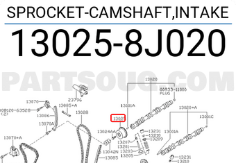 Nissan 130258J020 SPROCKET-CAMSHAFT,INTAKE
