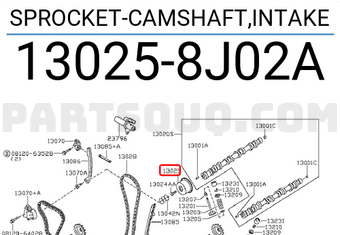 Nissan 130258J02A SPROCKET-CAMSHAFT,INTAKE