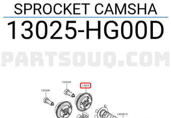 Nissan 13025HG00D SPROCKET CAMSHA