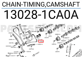 Nissan 130281CA0A CHAIN-TIMING,CAMSHAFT