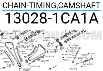 Nissan 130281CA1A CHAIN-TIMING,CAMSHAFT