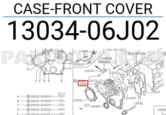 Nissan 1303406J02 CASE-FRONT COVER