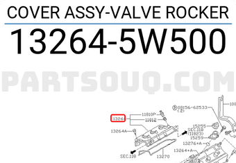 Nissan 132645W500 COVER ASSY-VALVE ROCKER