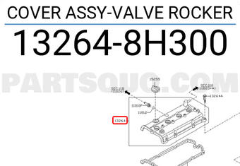Nissan 132648H300 COVER ASSY-VALVE ROCKER