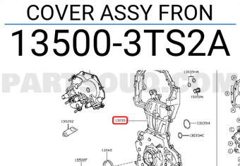 Nissan 135003TS2A COVER ASSY FRON