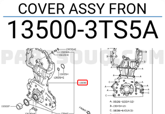 Nissan 135003TS5A COVER ASSY FRON