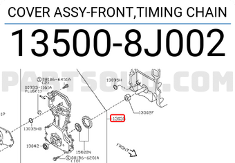 Nissan 135008J002 COVER ASSY-FRONT,TIMING CHAIN