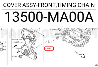 Nissan 13500MA00A COVER ASSY-FRONT,TIMING CHAIN