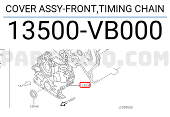 Nissan 13500VB000 COVER ASSY-FRONT,TIMING CHAIN