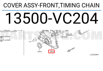 Nissan 13500VC204 COVER ASSY-FRONT,TIMING CHAIN