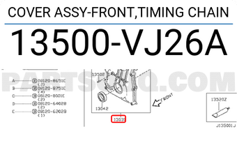 Nissan 13500VJ26A COVER ASSY-FRONT,TIMING CHAIN