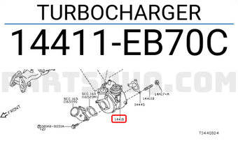 Nissan 14411EB70C TURBOCHARGER