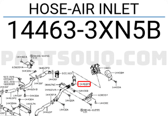 Nissan 144633XN5B HOSE-AIR INLET