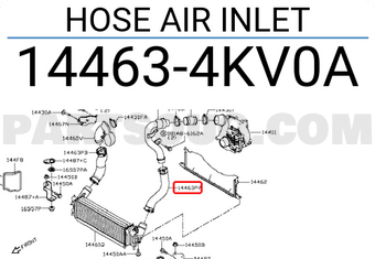 Nissan 144634KV0A HOSE AIR INLET