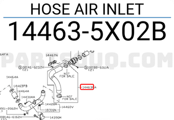 Nissan 144635X02B HOSE AIR INLET