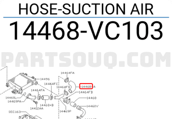 Nissan 14468VC103 HOSE-SUCTION AIR